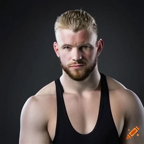 Detailed Headshot Of A 25 Year Old Norwegian Male Wrestler With Blonde