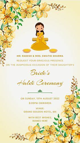 Haldi Invitation Card Happy Invites Digital Invitation In 2022