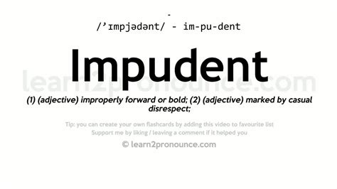 Pronunciation of Impudent | Definition of Impudent - YouTube