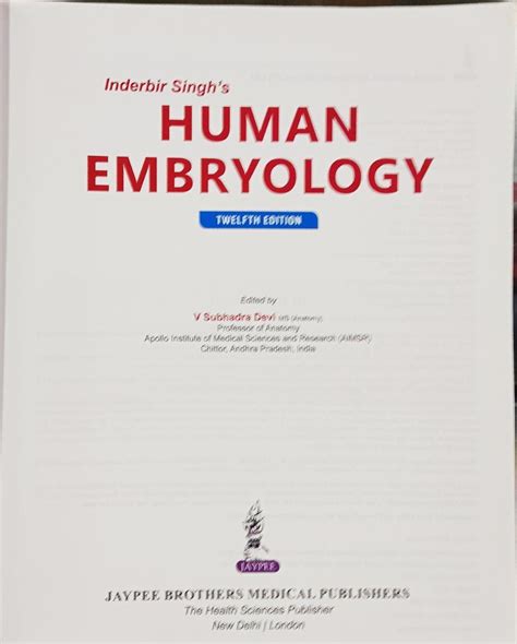 Second Hand IB Singh Human Embryology 12th Edition WishAllBook