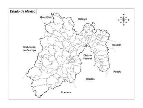 Mapa Del Estado De M Xico Con Sus Municipios Descargar E Imprimir Mapas