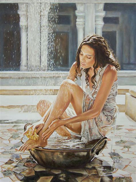 Woman Bathing Painting By Andy Lloyd Fine Art America