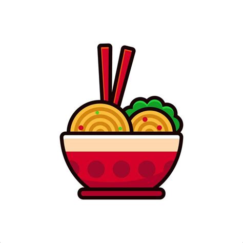 Bowl of noodle vector illustration isolated on white background. Noodle ...