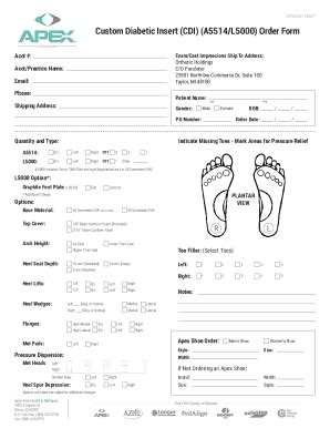 Fillable Online Custom Diabetic Insert Cdi A L Order Form