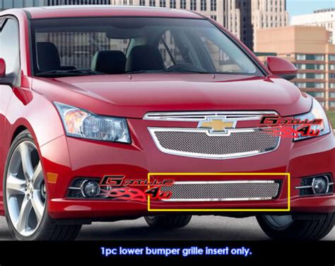 Fits 2011 2014 Chevy Cruze Ltltz Bumper Stainless Chrome Mesh Grille