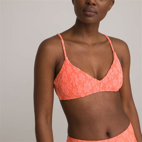 Triangel Bikini Bh Badstof Oranje La Redoute Collections La Redoute