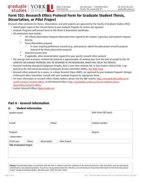 Pdf Form Td2 Research Ethics Protocol Form For Graduate Dokumentips