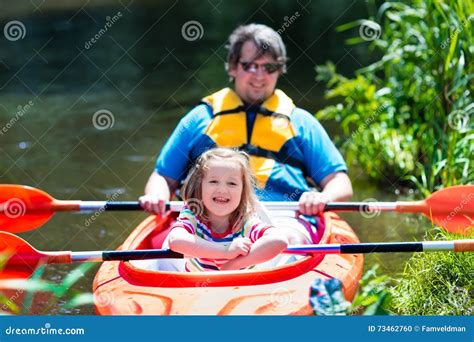 Father And Child Kayaking In Summer Stock Photo Image Of Outdoors