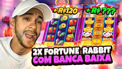 JOGUEI 2 FORTUNE RABBIT Ao MESMO TEMPO BANCA BAIXA E ESSE FOI O