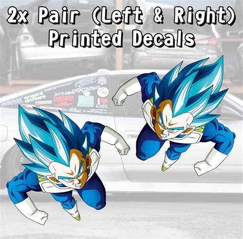 2x Pair Side Vegeta Blue Goku Super Saiyan Dragon Z Dbz Kai Anime Manga