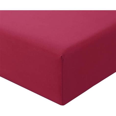 Drap Housse 160x200 Rouge - Drap Housse 160 x 200 Bonnet 30cm Matelas ...