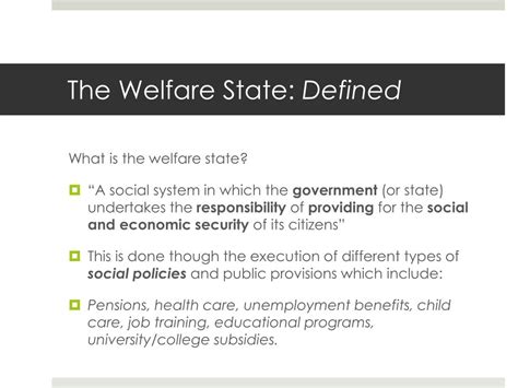 PPT Lecture 2 The Welfare State PowerPoint Presentation Free