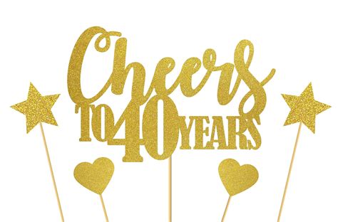 Buy Svm Craft® Cheers To 40 Years Cake Topper 40th Birthday Cake Topper