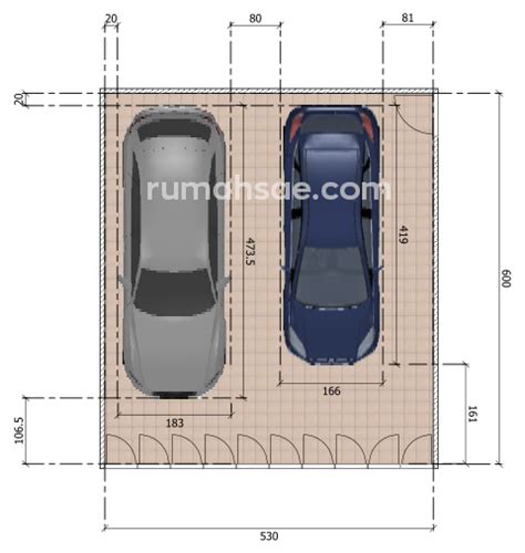 Ukuran Ideal Garasi Di Rumah Kapasitas 1 Dan 2 Mobil