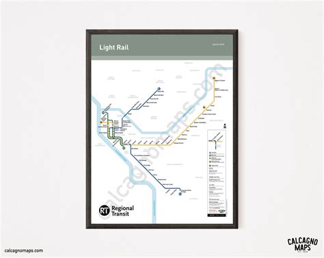 Sacramento Light Rail Map in the Style of Los Angeles Metro Map - Etsy