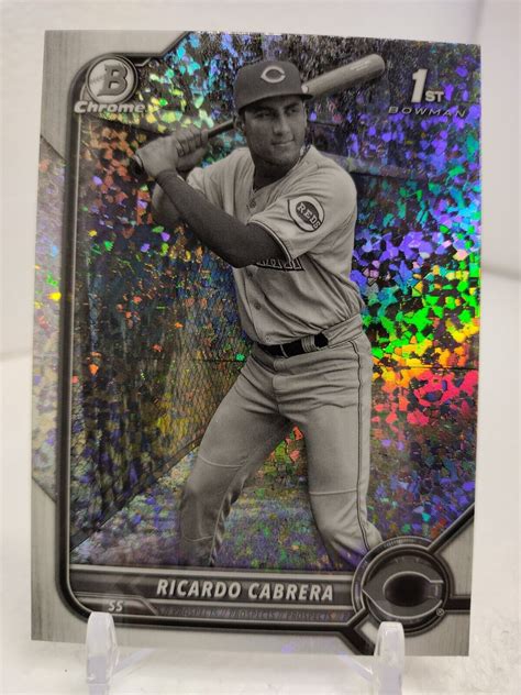 Ricardo Cabrera Refractor Bowman Chrome Baseball Black White