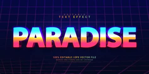 Paradise Editable Text Effect Illustrations Stock Vector Illustration Of Android Logotype