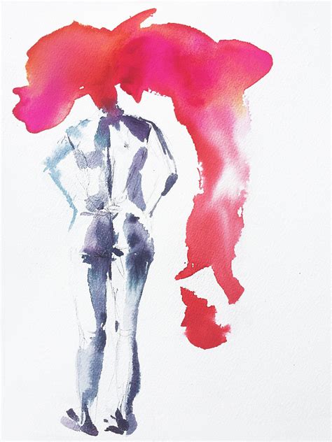 Original X Watercolor Figure Painting Watercolor Woman Art