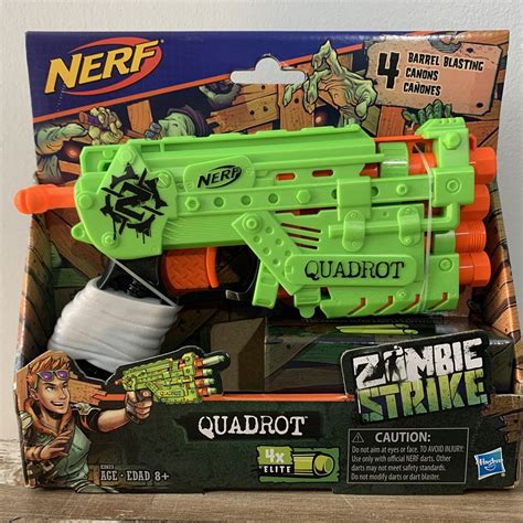 Nerf Quadrot Zombie Strike Blaster With 4x Elite Darts Hasbro EBay