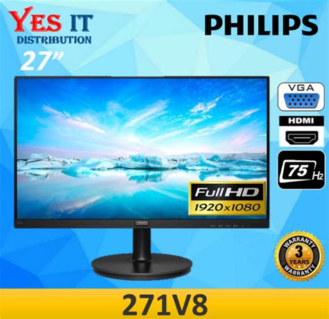 27 Monitor Philips LED Monitor 271V8 27 FULL HD IPS 75Hz Adaptive Sync