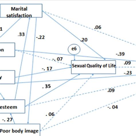 Path Diagram Of The Relationship Of Health Related Quality Of Life And