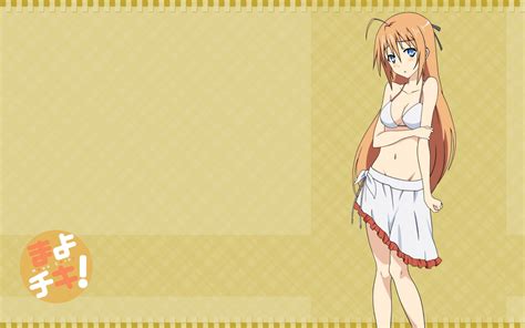 Bikini Konoe Subaru Mayo Chiki Orange Hair Swimsuit Yellow Konachan