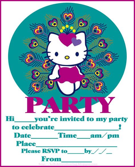 Hello Kitty Birthday Slumber Party Invitations Free