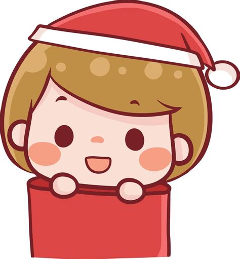 Christmas Cartoon Illustration Cute Kawaii Character Anime 9669274 Vector Art At Vecteezy