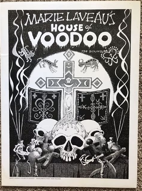 Rare Htf 1989 Marie Laveaus House Of Voodoo New Orleans Poster Bourbon