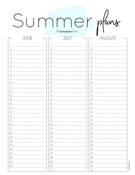 Summer Planner Printable