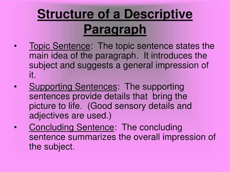 PPT Descriptive Writing Appealing To The Senses PowerPoint