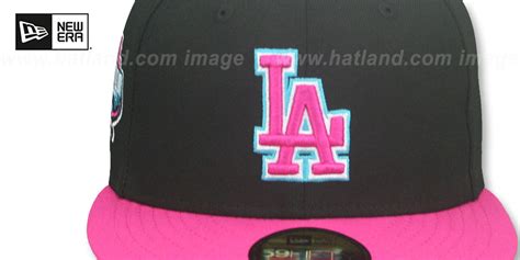 Los Angeles Dodgers Miami Vice Side Patch Black Beetroot Fitted H