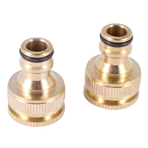 2pcs Brass Garden Hose Hosepipe Tap Connector 1 2 Inch And 3 4 Inch 2