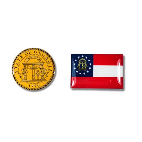 Georgia Pin State Seal And Flags Worldwide Souvenirs Enamel Pins