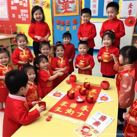 Kindergartens Chinese New Year Celebration Stable Diffusion Online