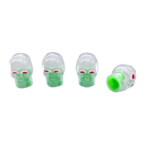 Universal Fluorescent Luminous Glow In The Dark Skull Tire Valve Stem