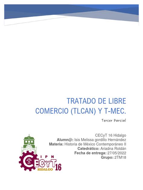 Tratado De Libre Comercio Tlcan Y T Mec Pdf Tratado De Libre