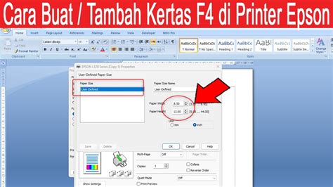 Cara Membuat Dan Mengatur Ukuran Kertas F4 Atau Folio Di Printer Epson