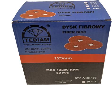 Tarcza tnąca Tediam krążki fibrowe dysk fibrowy fibra 125mm A40