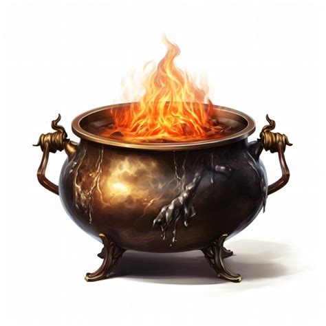 Premium Photo A Witch Cauldron Isolated On A White Background