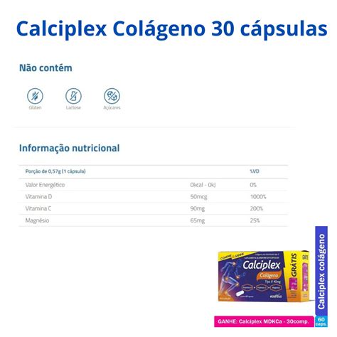 Calciplex Colageno tipo II 40mg 60 Cáps Calciples MDKCa 30 comp