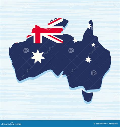 Australian flag in map stock vector. Illustration of happy - 266300599