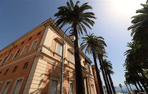 Ajaccio Cityscape With Blue Sea On The Island Corsica France Stock