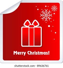 Merry Christmas Paper Template Present Cut Stock Vector Royalty Free