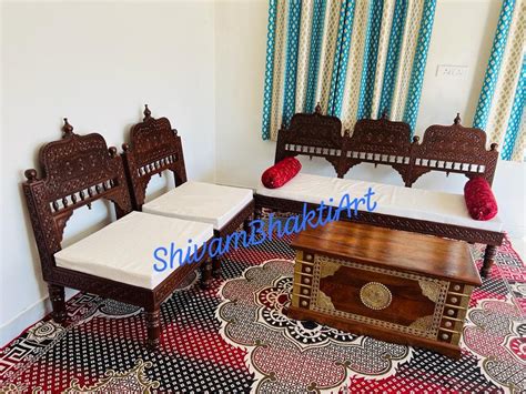 Wooden Diwan Set/ Wooden Sofa Set/ Indian Fine Carved Diwan/ Free Delivery/ Order via Etsy - Etsy