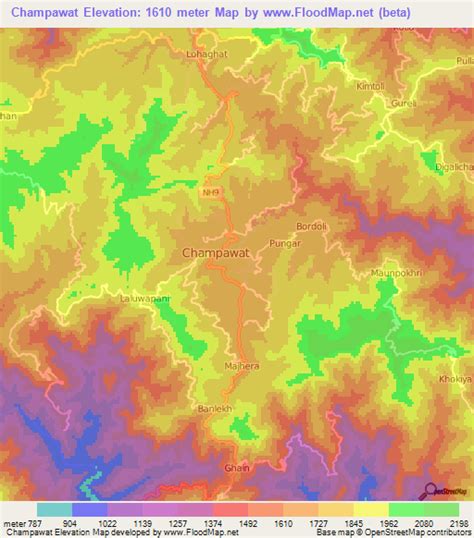 Elevation of Champawat,India Elevation Map, Topography, Contour