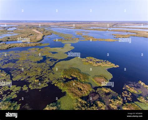 Danube Delta aerial view (Delta Dunarii) Romania Stock Photo - Alamy