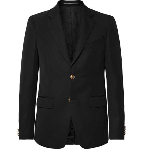 Givenchy Black Slim Fit Twill Blazer Black Givenchy