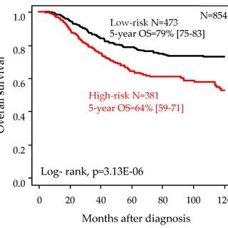 Kaplanmeier Overall Survival Os Curves According To The Gene