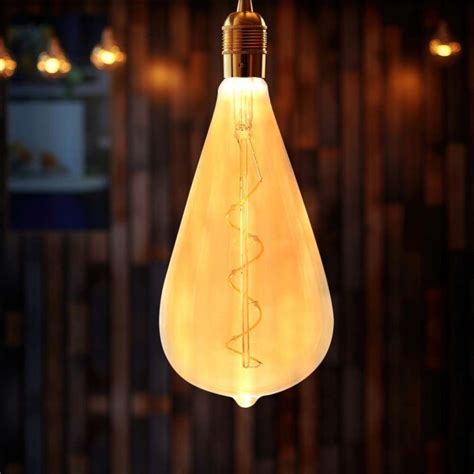 V Tac Led Bulb W Filament Spiral St K Amber Glass Sku